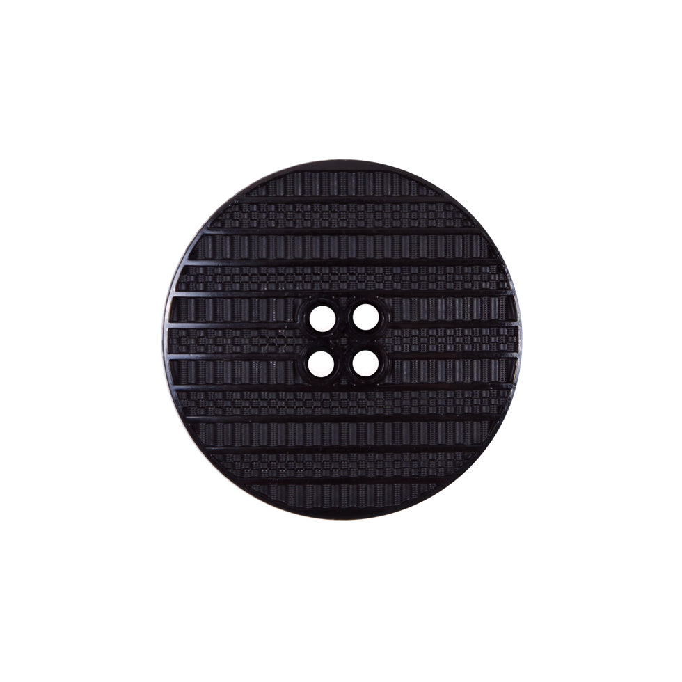 Italian Black Textural Plastic Button - 36L/23mm