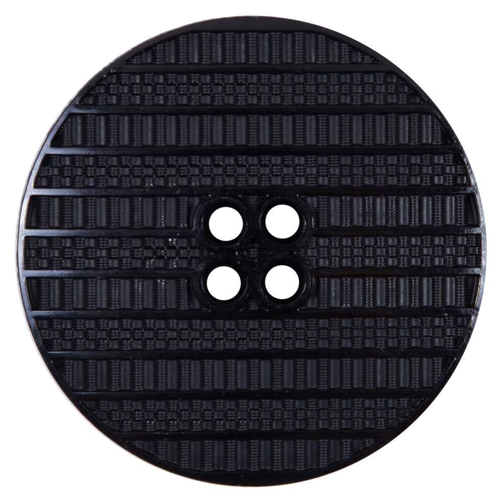 Italian Black Textural Plastic Button - 64L/40mm