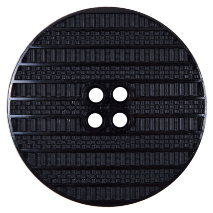 Italian Black Textural Plastic Button - 64L/40mm