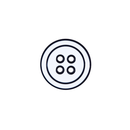 Italian Navy and White Plastic Button - 24L/15mm