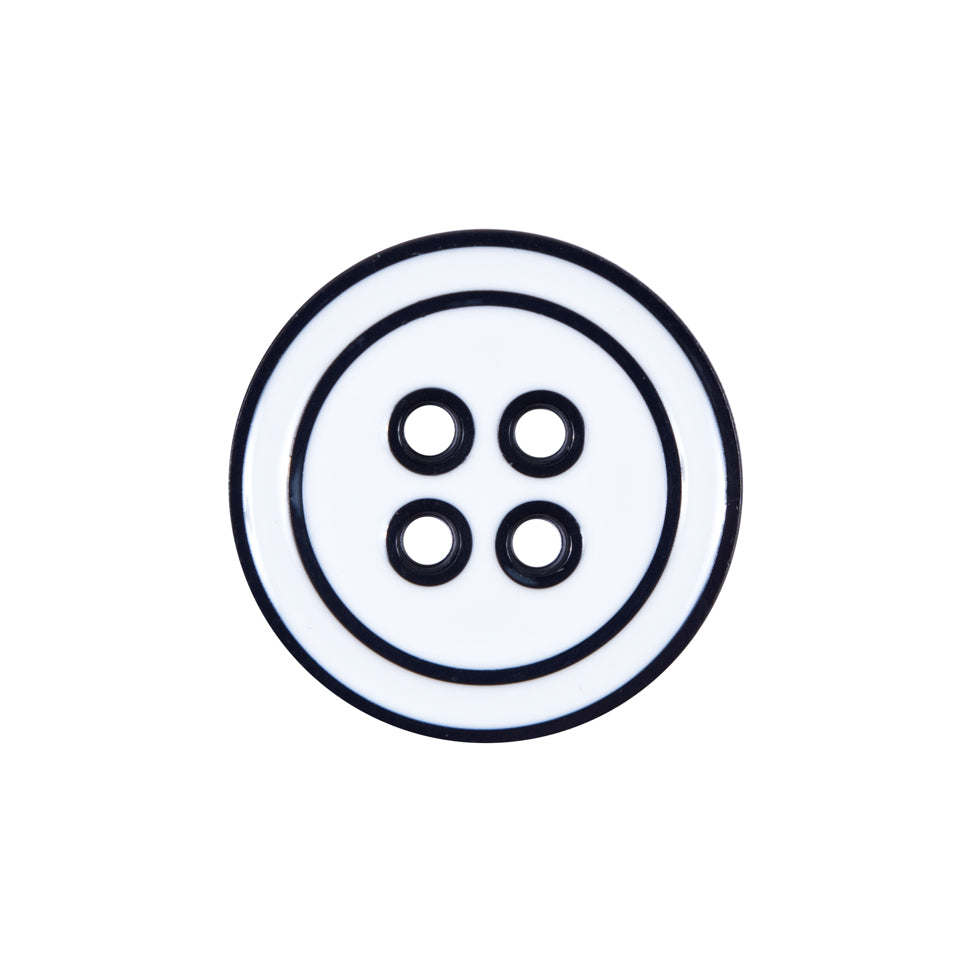 Italian Navy and White Plastic Button - 36L/23mm