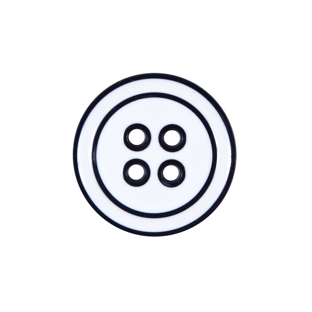 Italian Navy and White Plastic Button - 36L/23mm