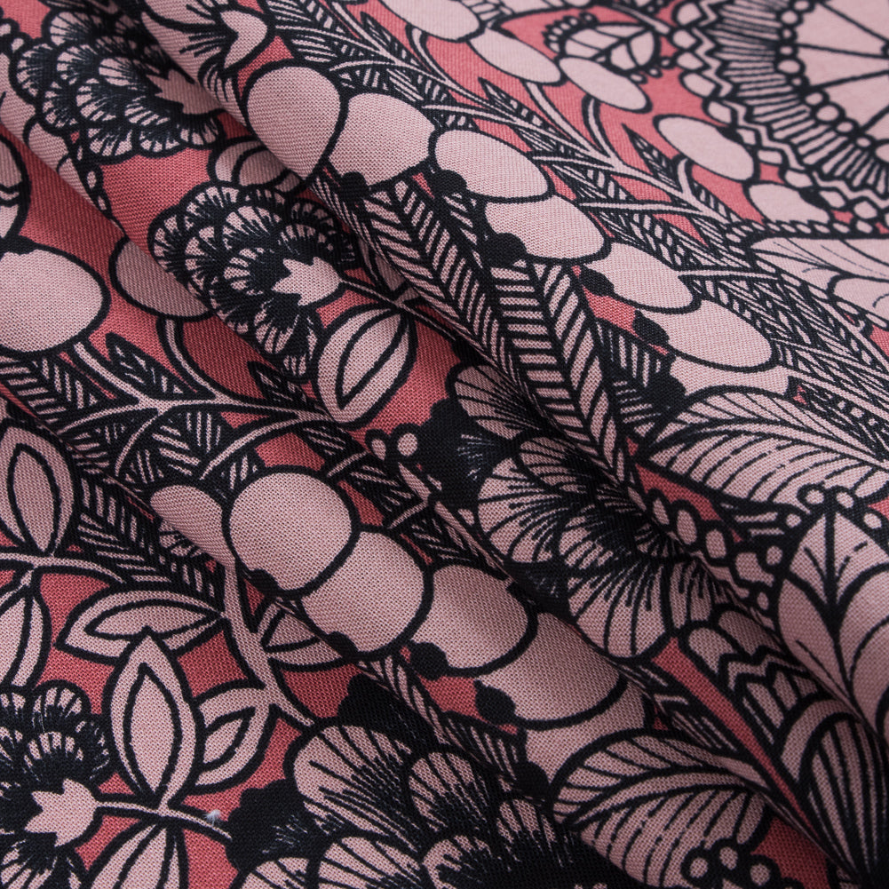 Mauve Ghastlie Gardenia Printed Cotton Woven - Folded