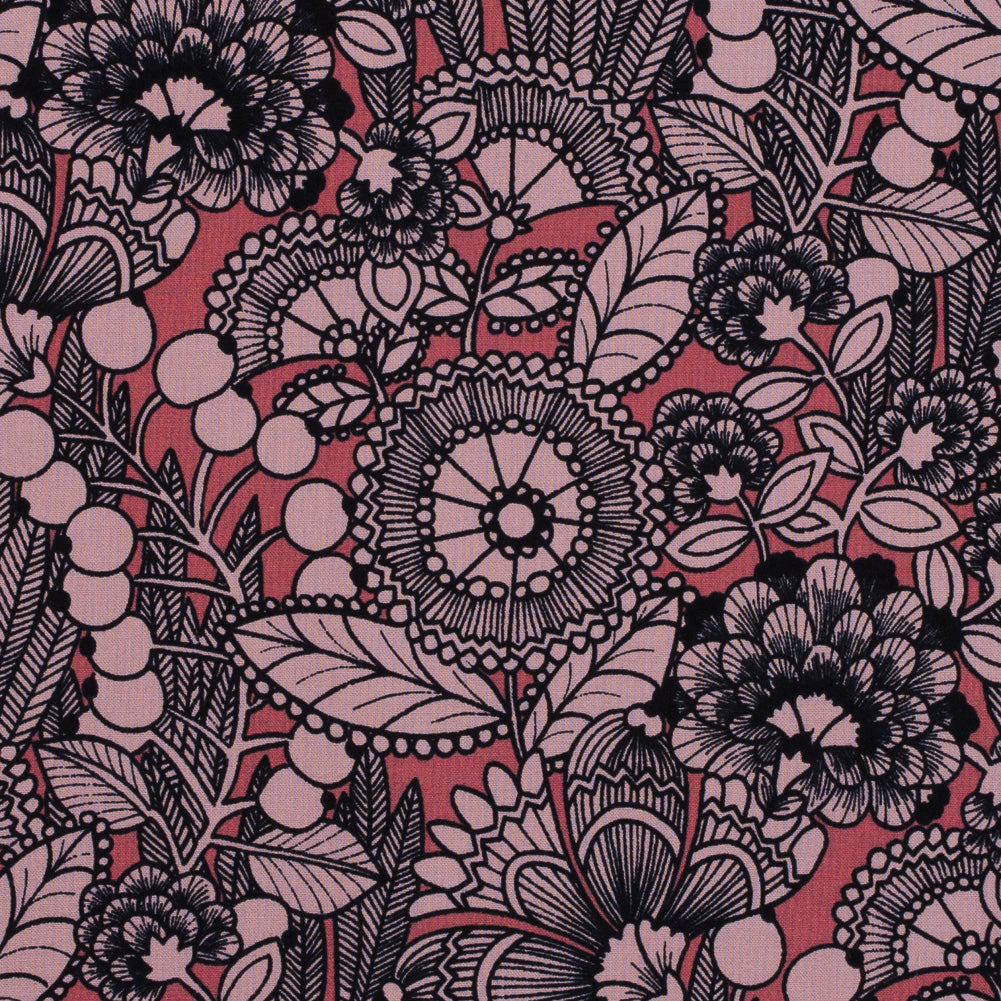 Mauve Ghastlie Gardenia Printed Cotton Woven