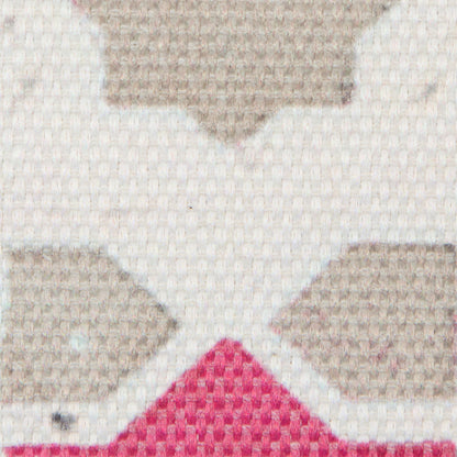Pink/Beige Geometric Floral Outdoor Canvas Detail