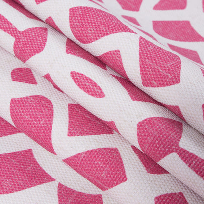 Pink Lattice Outdoor Polyester Canvas - Folded
