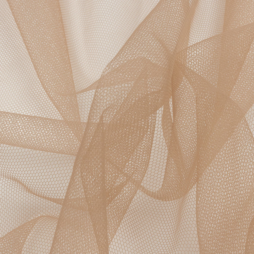 Leonardo Mocha Soft Nylon Tulle - Folded