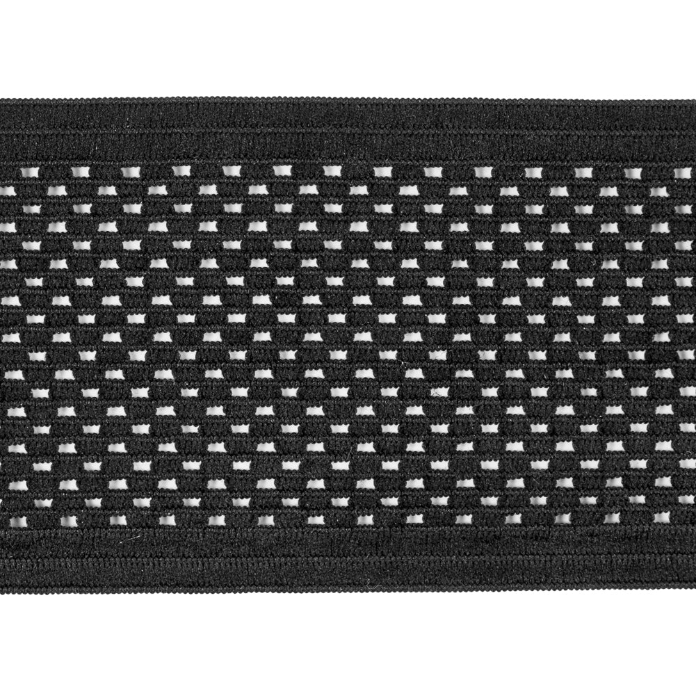 Black Perforated Stretch Elastic Trimming - 2.75 - Detail