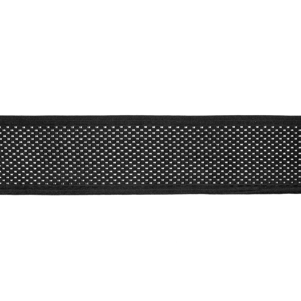Black Perforated Stretch Elastic Trimming - 2.75