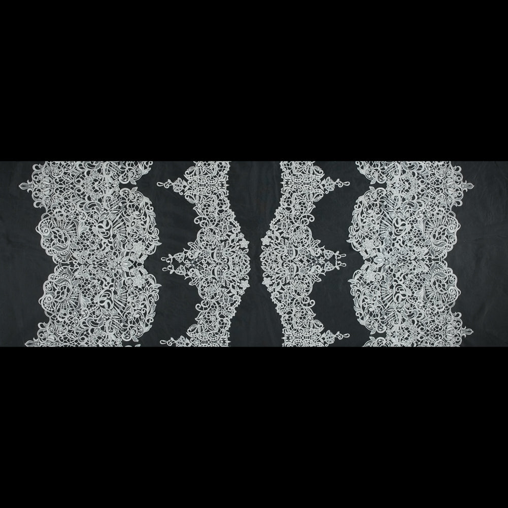 Off-White Floral Embroidered Lace - Full