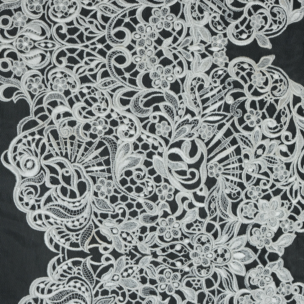 Off-White Floral Embroidered Lace