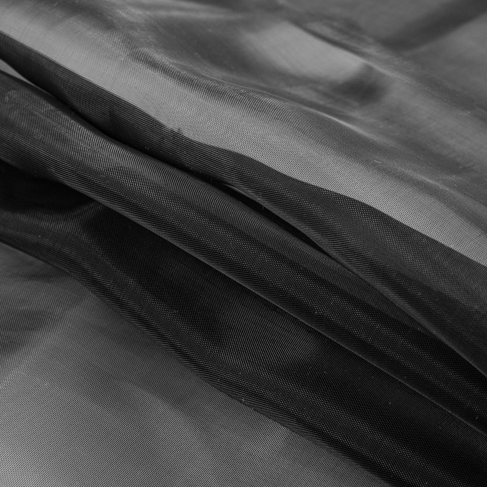 Black Stiff Polyester Organdy - Detail
