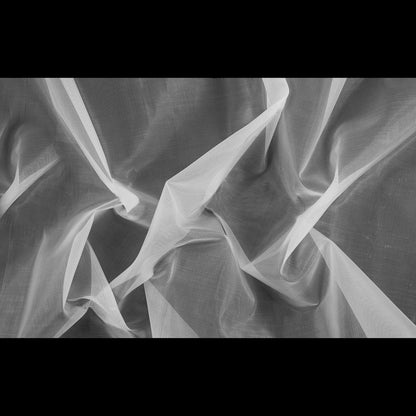 White Stiff Polyester Organdy - Folded