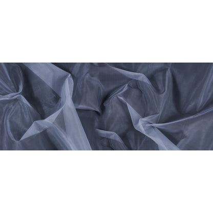 Blue Gray Stiff Polyester Organdy - Folded
