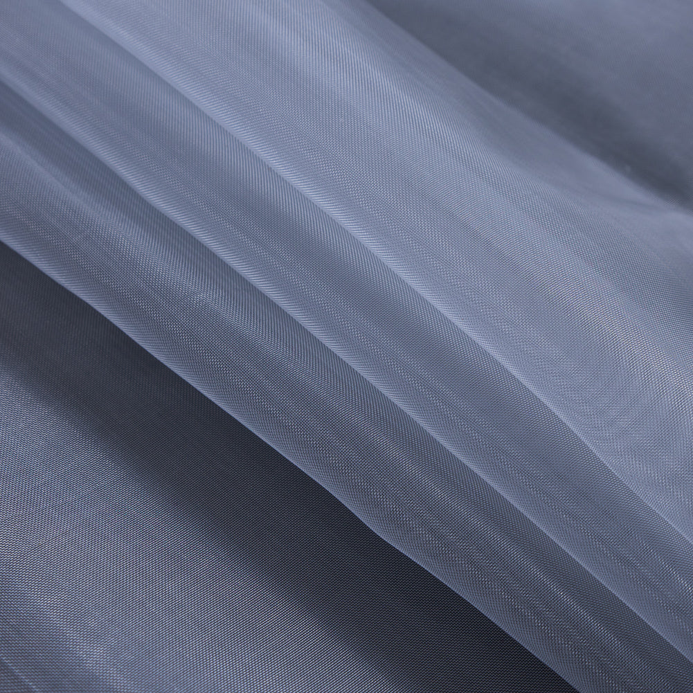 Blue Gray Stiff Polyester Organdy - Detail