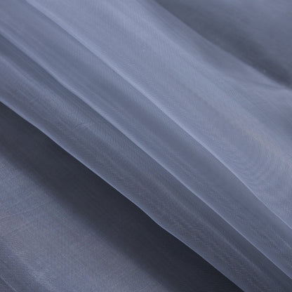 Blue Gray Stiff Polyester Organdy - Detail