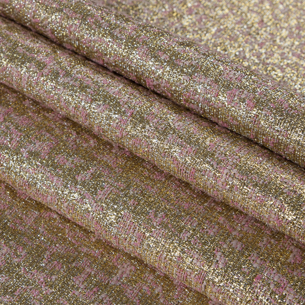 Metallic Gold and Pink Abstract Jacquard - Detail