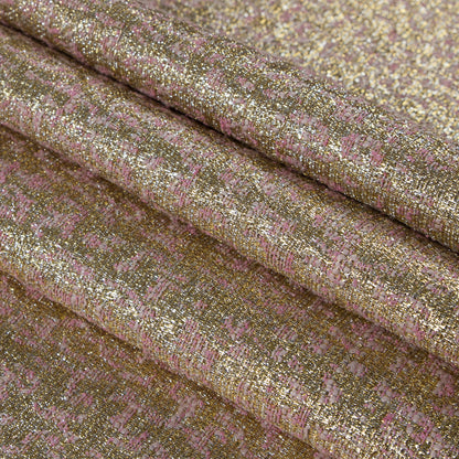 Metallic Gold and Pink Abstract Jacquard - Detail