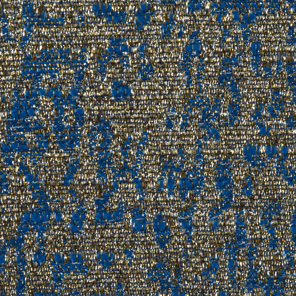 Metallic Gold and Blue Abstract Jacquard Full