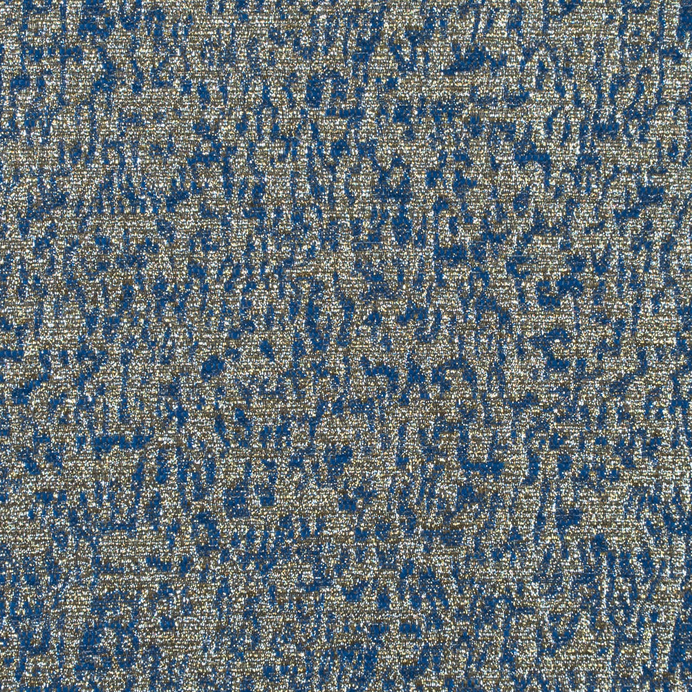 Metallic Gold and Blue Abstract Jacquard