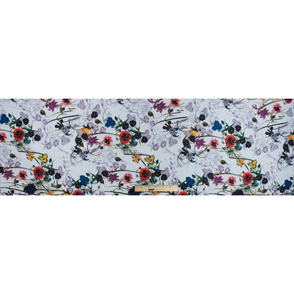 Colorful Flowers Digitally Printed on a Premium Mikado/Twill Folded