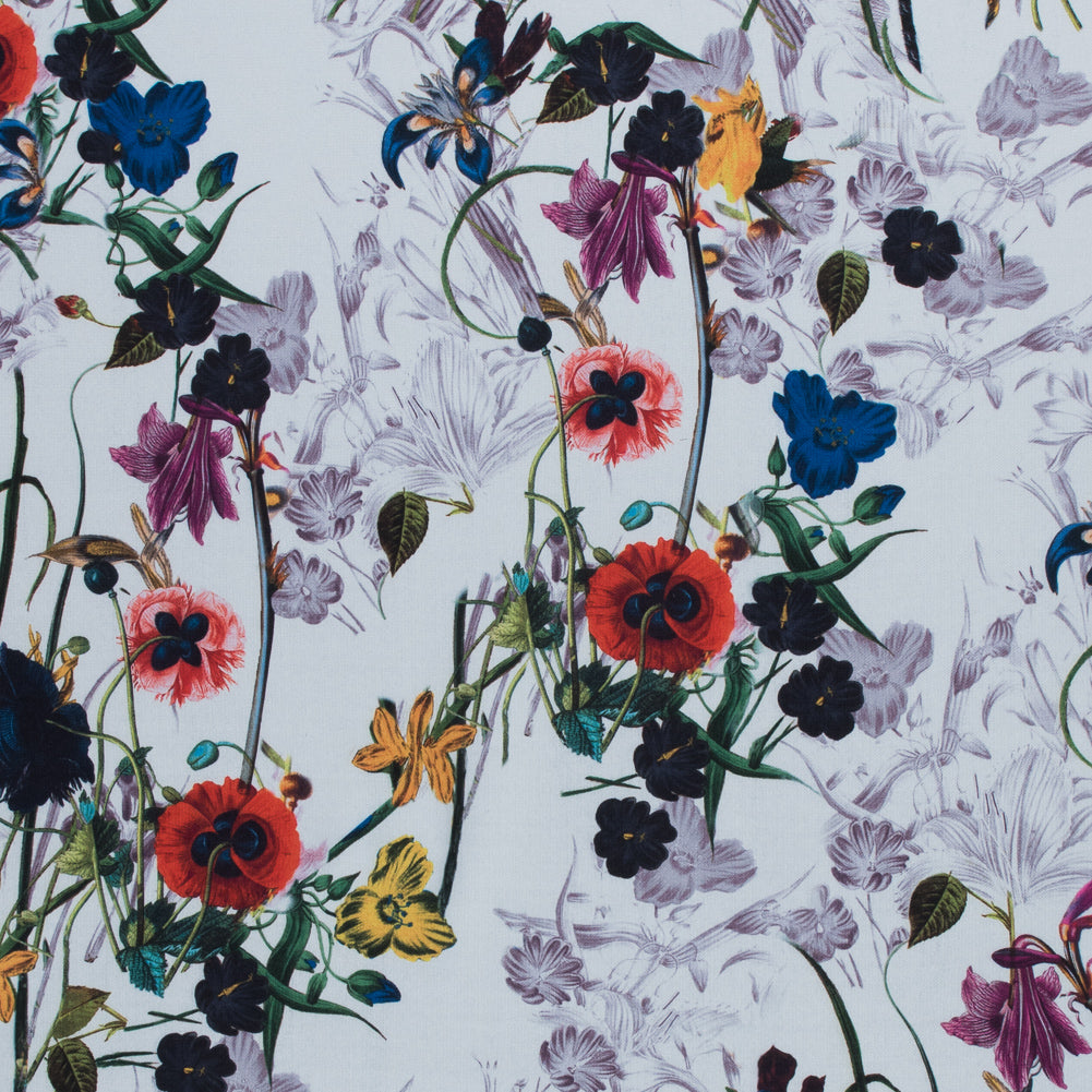 Colorful Flowers Digitally Printed on a Premium Mikado/Twill