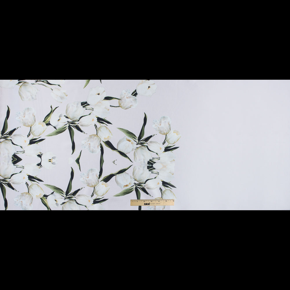 Rosewater and Whisper White Digitally Printed Flowers on a Premium Mikado/Twill Folded