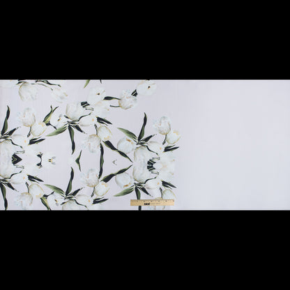 Rosewater and Whisper White Digitally Printed Flowers on a Premium Mikado/Twill Folded