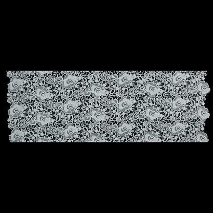 All White Floral Embroidered Guipure Lace - Folded