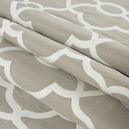 Stone and Off-White Classically Woven Twill Folded