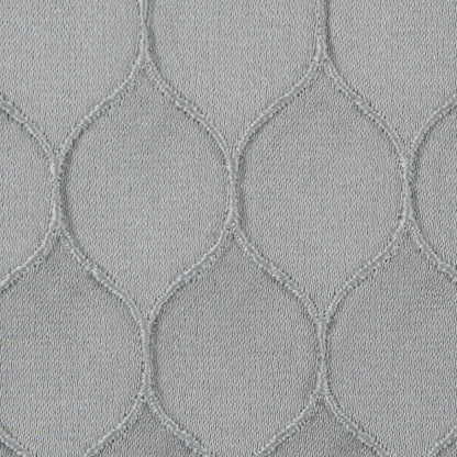 Silver Geometric Embroidered Polyester Satin Detail