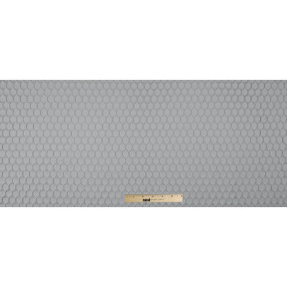 Silver Geometric Embroidered Polyester Satin Full