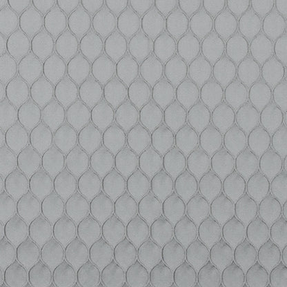 Silver Geometric Embroidered Polyester Satin