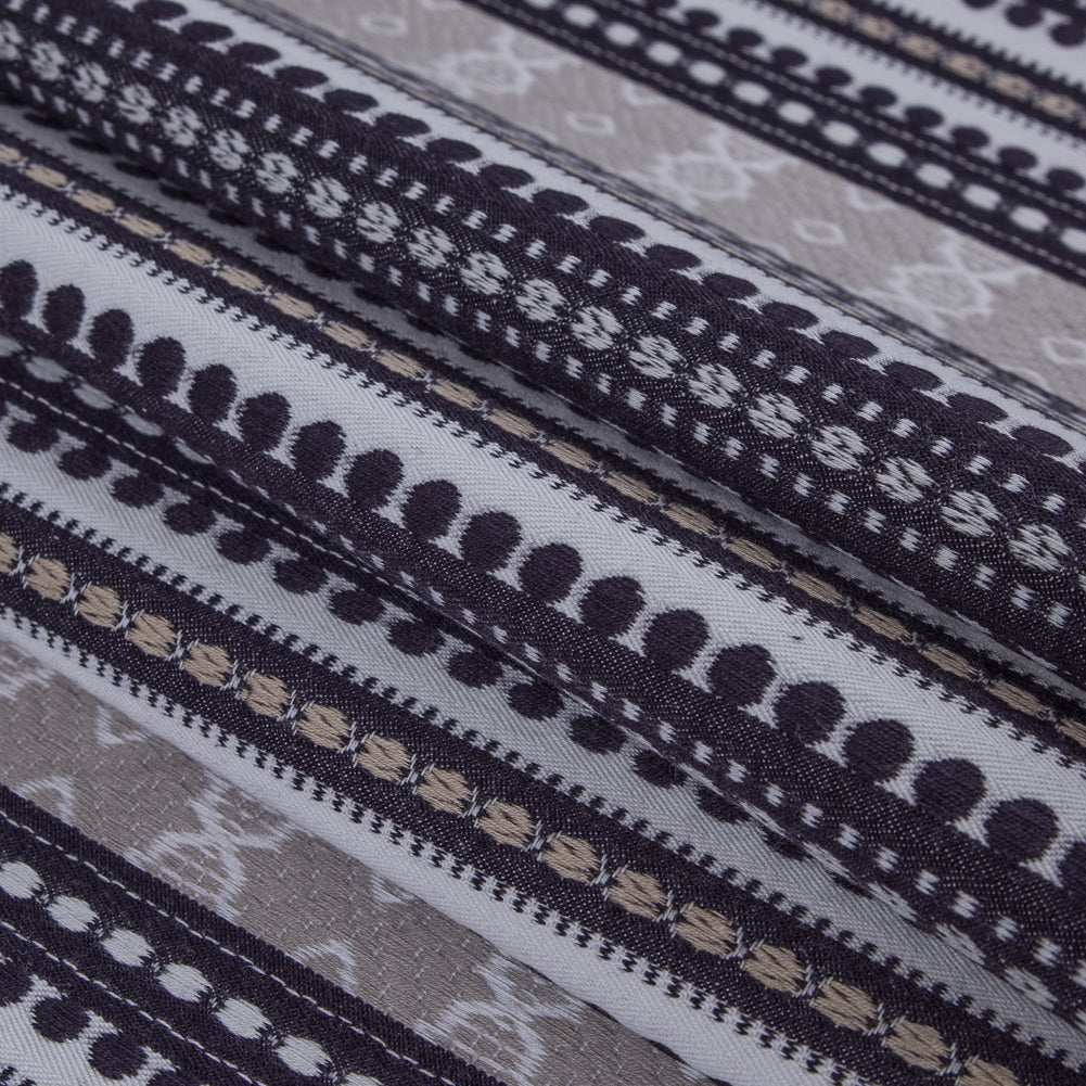 Onyx Tribal Striped Cotton Woven - Folded