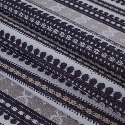 Onyx Tribal Striped Cotton Woven - Folded