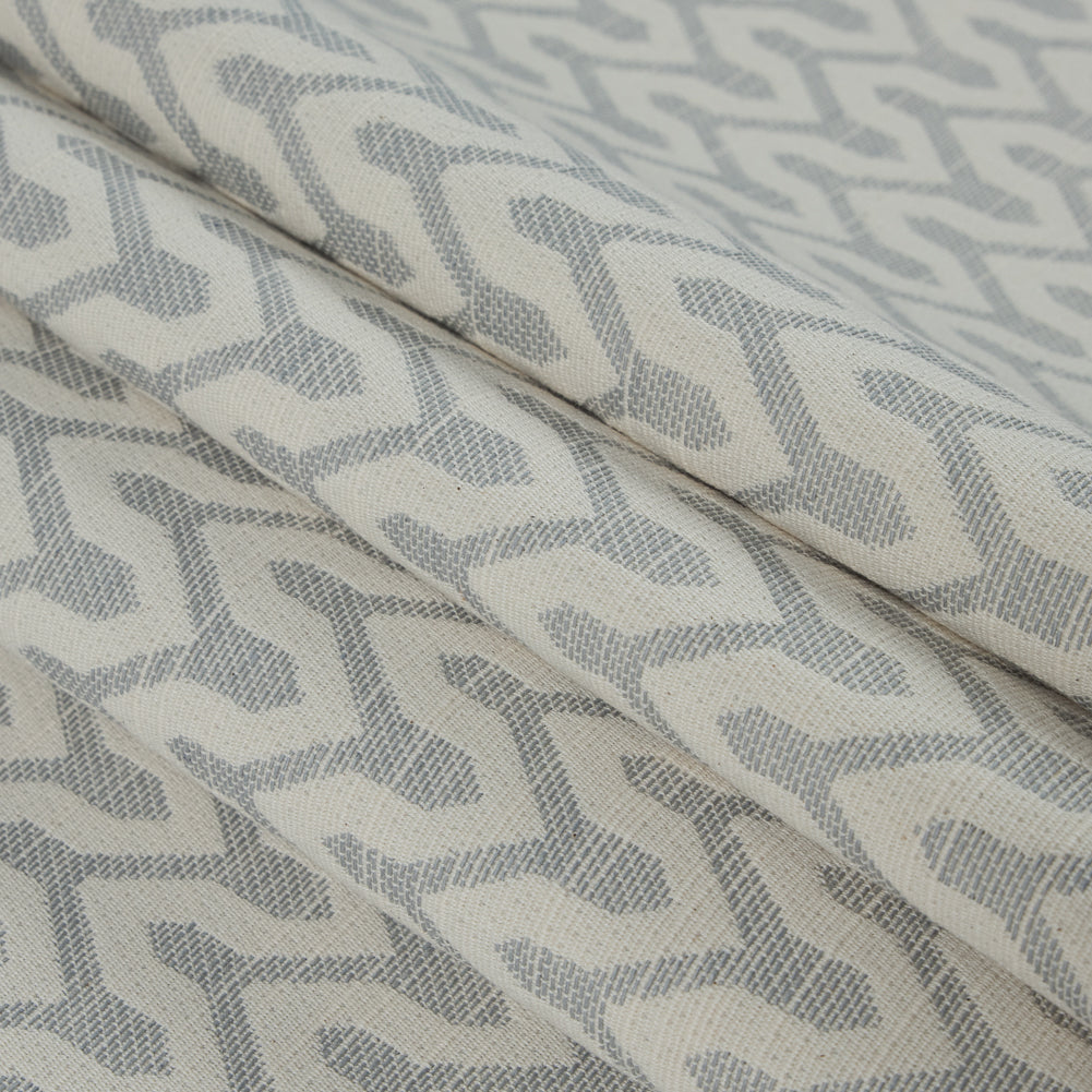 Shale Chevron Slubbed Cotton Woven - Folded