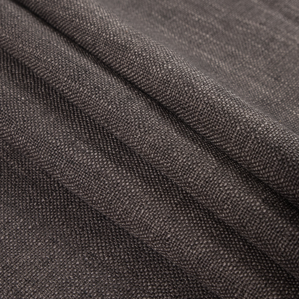 Cocoa Polyester-Linen Blend Folded