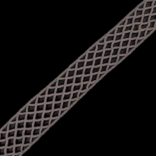 Light Gray Criss Cross Chenille Trim - 2