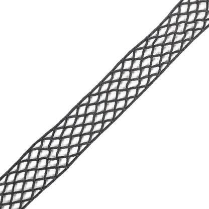 Dark Gray Criss Cross Chenille Trim - 2