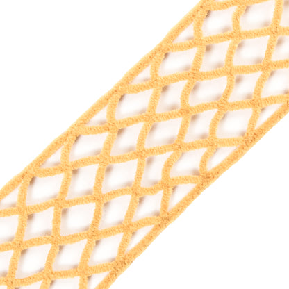 Mustard Criss Cross Chenille Trim - 2" Detail