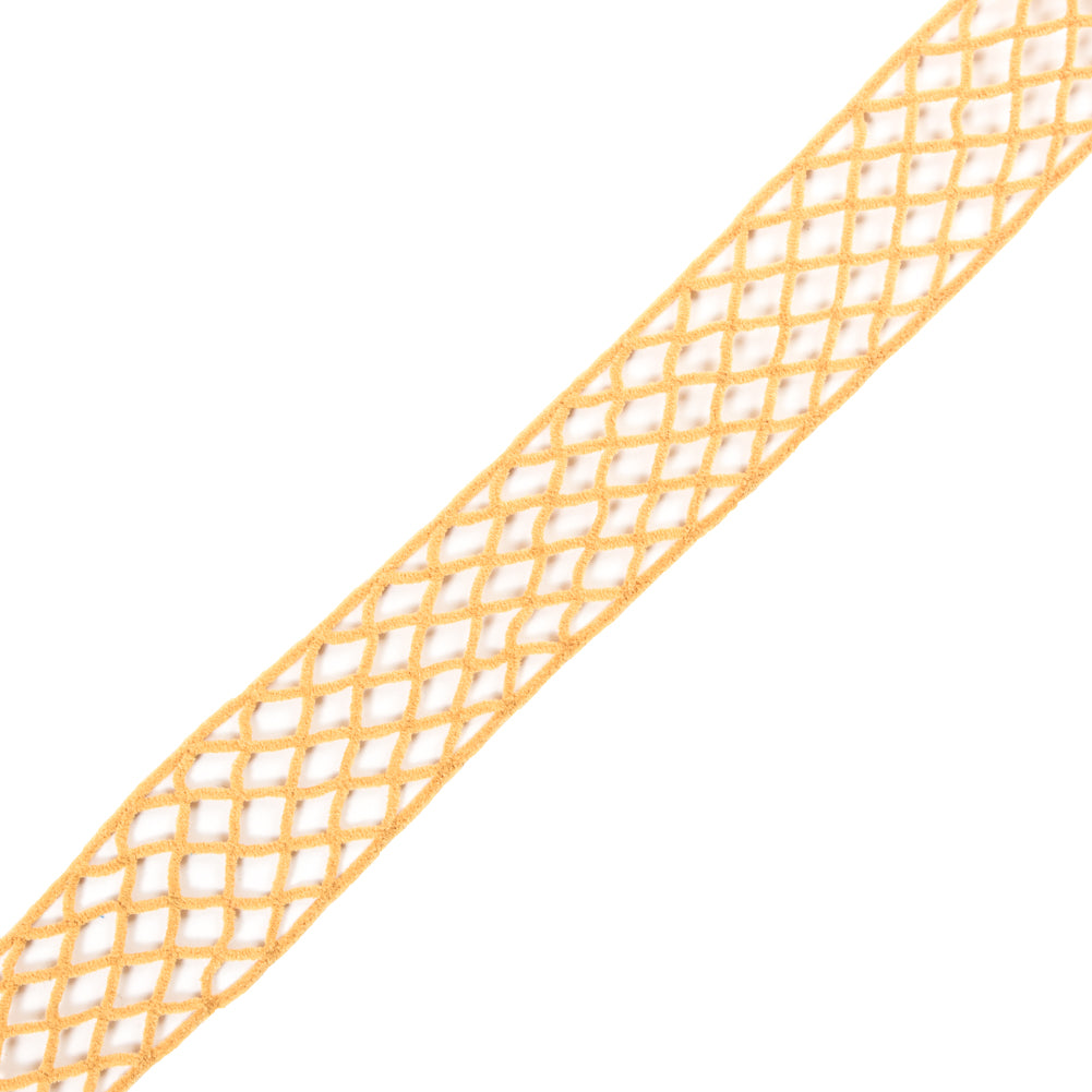 Mustard Criss Cross Chenille Trim - 2"