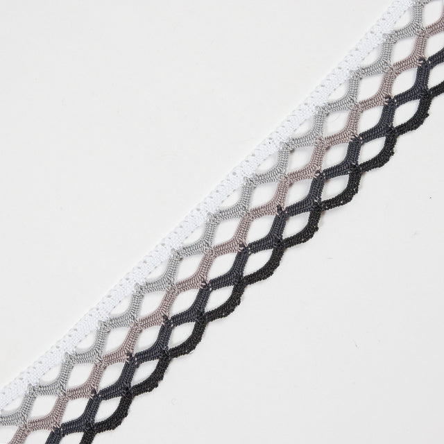 Black Ombre Crochet Trim - 1.5"