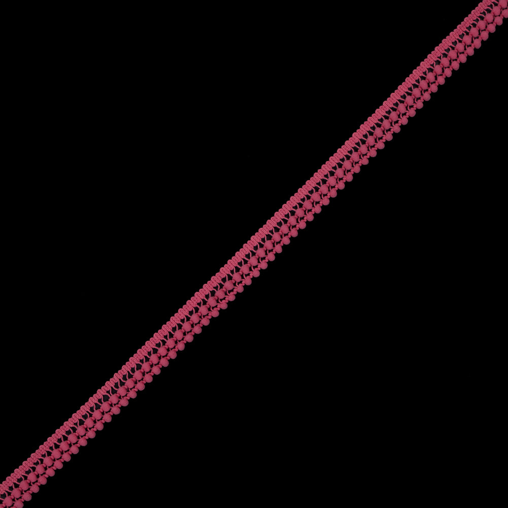 European Coral Two Row Mini Pom Pom Trim