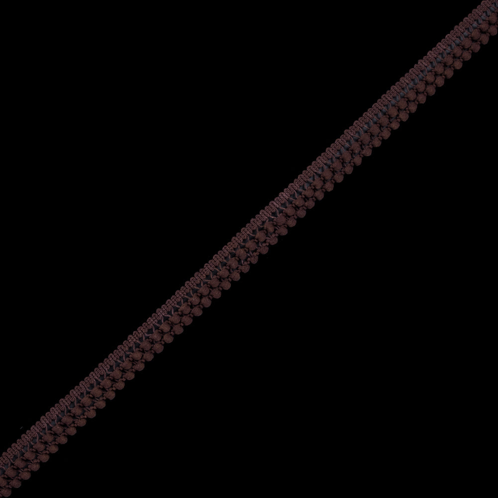 Brown Two Row Mini Pom Pom Trim