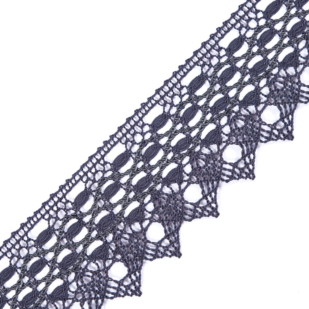 Gray Crochet Lace Trimming - 2.75