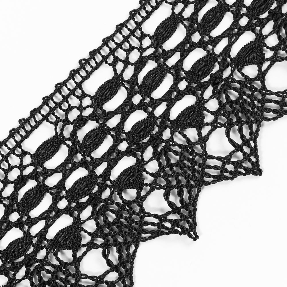 Black Crochet Lace Trimming - 2.75 - Detail