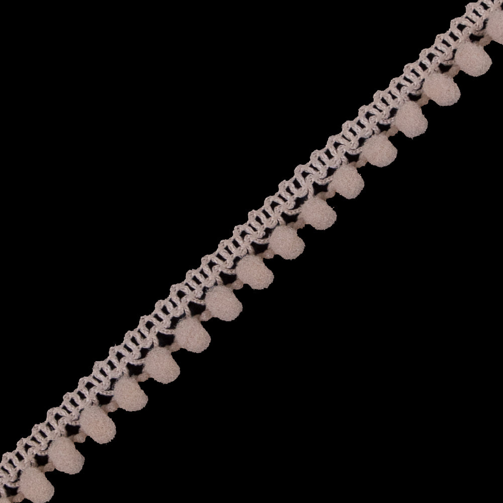 Beige Single Row Mini Pom Pom Trim - Detail
