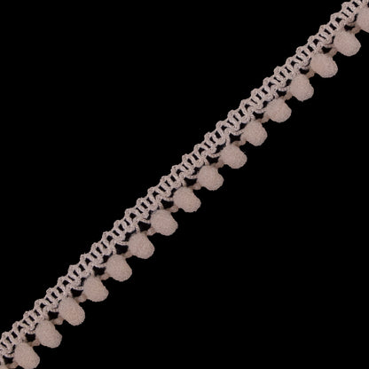 Beige Single Row Mini Pom Pom Trim - Detail