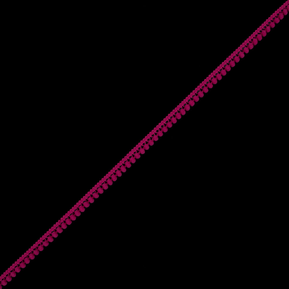 Fuchsia Single Row Mini Pom Pom Trim