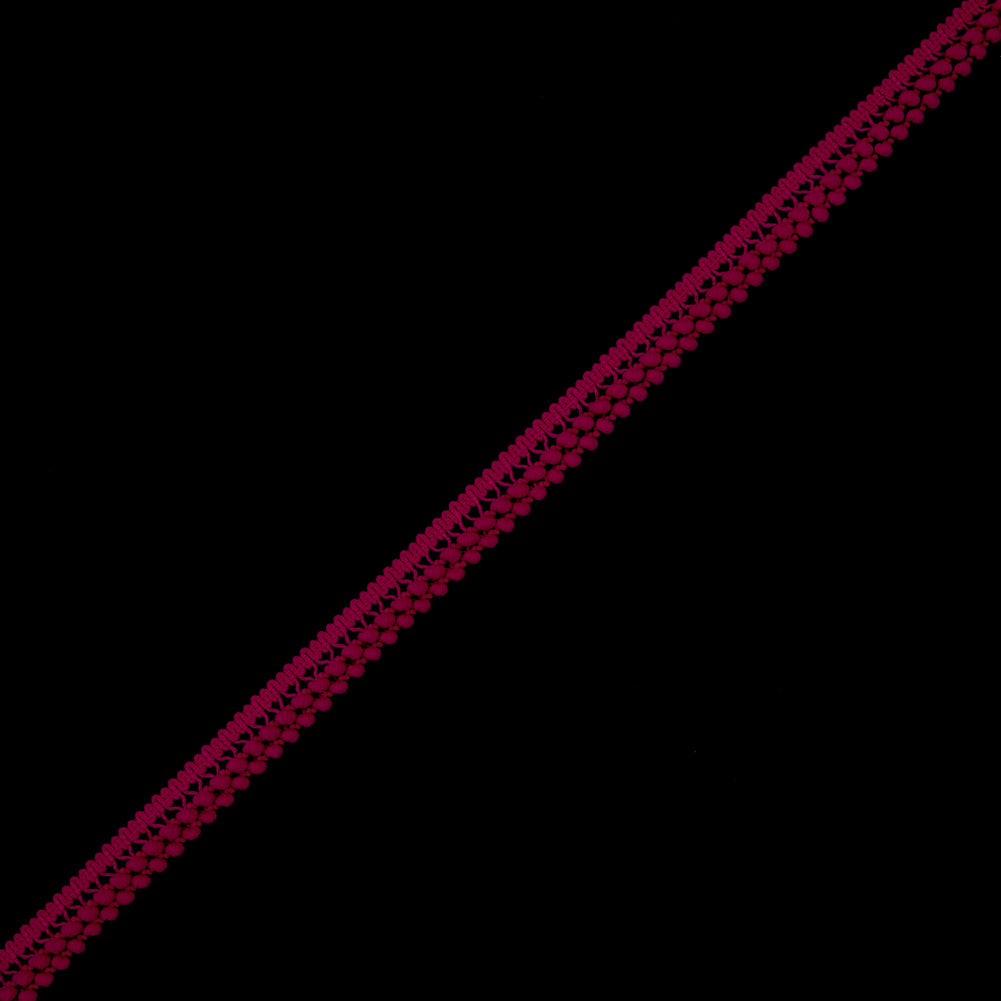 Fuchsia Two Row Mini Pom Pom Trim